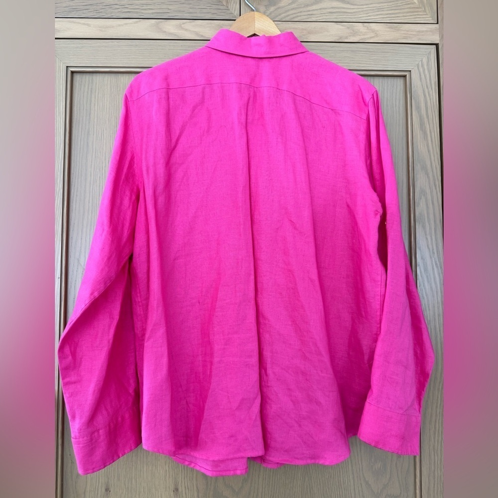 Chaps Classics Linen Button Front Collared Blouse… - image 4